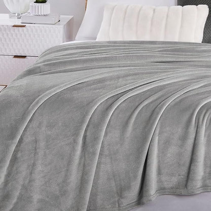 Walensee Fleece Blanket Plush Throw Fuzzy Lightweight Super Soft Microfiber Flannel Blankets for Couch, Bed, Sofa Ultra Luxurious Warm and Cozy for All Seasons (Ash Grey, 90"x90")