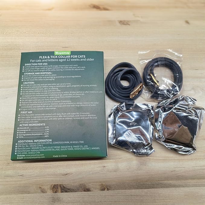 4 Pack Flea Collar for Cats, Cat Flea and Tick Treatment, 8 Months Protection Flea and Tick Prevention for Cats, Waterproof Cat Flea Collar, Adjustable Cat Flea and Tick Collar for Cats Kittens, Black-Mewly Pet