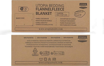 Utopia Bedding Fleece Blanket Throw Size Ash Grey 300GSM Luxury Anti-Static Fuzzy Soft Microfiber Blanket for Couch, Sofa and Bed (60x50 Inch)