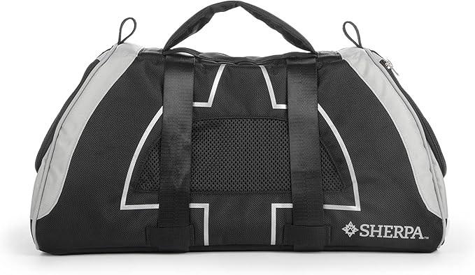 Sherpa Forma Frame Crash-Tested Travel Pet Carrier, Airline Approved & Guaranteed On Board - Black, Medium-Mewly Pet