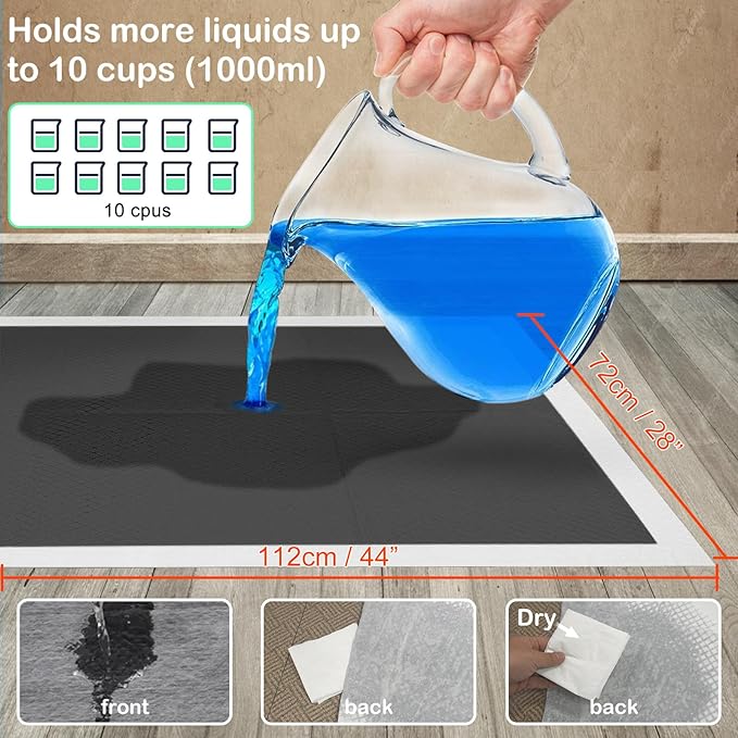 ELEGX Extra Large 28"x44" 40 Pcs Odor-Control Super Absorbency Charcoal Pee Pads for Dogs,Leak-Proof Pet Training Pee Pads,Thicken Disposable Potty Pads Puppy Training Pads for Cats Rabbits-Mewly Pet