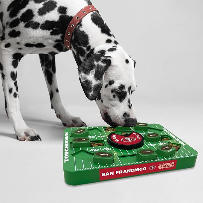 Pets First NFL SAN Francisco 49ERS Large Puzzle Toy - Interactive Dog Treat & Slow Feeding Toy-Mewly Pet