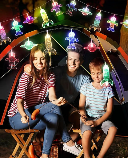 AceList Space String Lights, 20 LED Color-Changing Fairy Lights with Battery&USB Powered for Children's/Kids' Rooms, Space-Themed Party, Christmas and Bedroom Decor