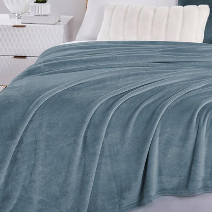 Washed Blue/Slate Blue/Grey Blue Super Soft Microfiber Flannel Blankets for Couch, Bed, Sofa Warm and Cozy for All Seasons