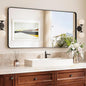 TokeShimi 48x24 Matte Black Bathroom Mirror for Over Sink,Bathroom Mirror Rectangle with Tempered Glass,Vanity Mirror with Seamless Aluminum Frame(Horizontal/Vertical)