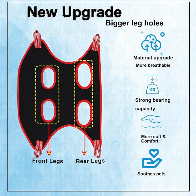 Dog Grooming Hammock Harness,Breathable Pet Cat Hammock Restraint Bag,Dog Grooming Sling Helper for Trimming Nail and Ear/Eye Care(S Size,8.5")-Mewly Pet