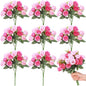 Zeyune 8 Pack 12 Inch Wedding Bouquets for Bride Bridesmaid Pink and Rose Red Artificial Rose Bouquet Fake Silk Roses Flowers Bunches Bulk for Home Office Garden Parties Decoration