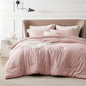 Bedsure King Size Comforter Set - Pink Soft Bedding for All Seasons, Cationic Dyed Bed Set, 3 Pieces, 1 King Size Comforter (104"x90") and 2 Pillow Shams (20"x36"+2")