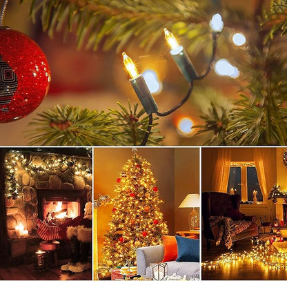 KOUQIYA Battery Operated Christmas Lights 4 Pack, 17ft 50 LED Mini String Light with Auto-Timer 8 Modes Waterproof Tree Lights (Warm White)