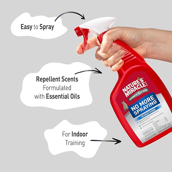 Nature's Miracle Advanced Platinum No More Spraying, 24 Ounces, Helps Discourage Repetitive Cat Spraying-Mewly Pet