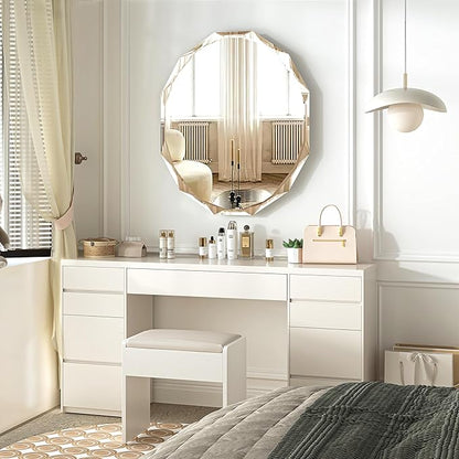 Silver Wall Mirror-Beveled Edge Frameless Mirror for Bathroom, Vanity, Bedroom, Rectangle Mirrors（24X30inch）