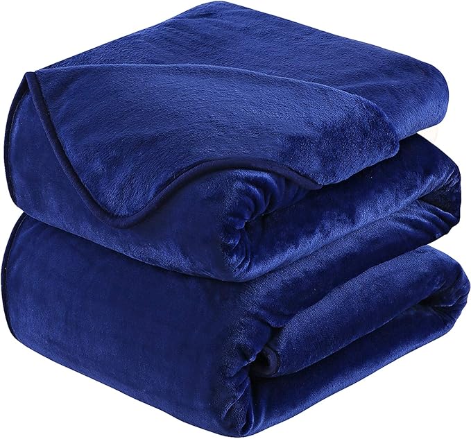 Soft Travel Size Blanket All Season Warm Fuzzy Microplush Lightweight Thermal Fleece Blankets for Couch Bed Sofa,Throw,50x61 Inches,Royal Blue