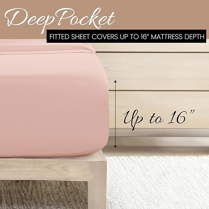 Linen Market Double-Brushed Patterned Microfiber Twin Sheet Set 3 Piece – Oeko-TEX Certified Ultra Soft & Wrinkle-Free - 16" Deep Pocket Sheets - Easy Care Twin Size - My Heart Pink