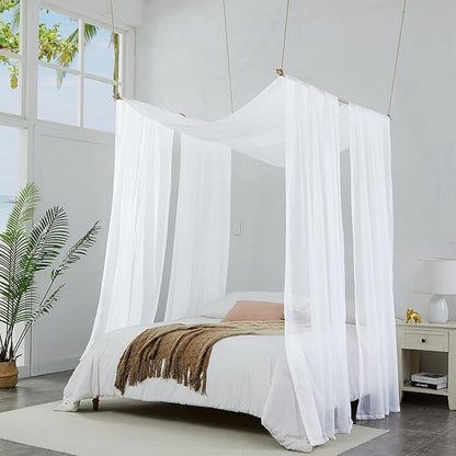 Warm Home Designs 75 Feet Long White Sheer Window Scarf. These XXL Length Valance Scarves 54 X 900 Inches in Size. Great as Bed Canopy or Wedding Arch Draping Fabric. AM White 900"