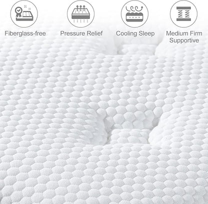 S SECRETLAND Queen Mattress, 12 Inch Cooling-Gel Memory Foam and Individually Pocket Innerspring Hybrid Mattress, Queen Bed Mattress in a Box, CertiPUR-US Certified,60”*80”, Medium Feel