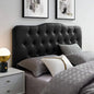 Modway Annabel Tufted Button Faux Leather Upholstered Queen Headboard in Black