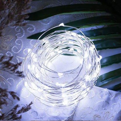 Minetom Fairy Lights Battery Operated, 5 Pack 7 FT 20 LED String Lights with Timer, Waterproof Silver Wire Fairy Lights for Bedroom Christmas Home Party Wedding Decorations, Pure White