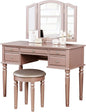 BOBKONA PDEX- Croix Collection Vanity Set With Stool, Rose Gold