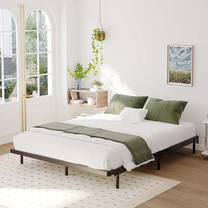 Box Spring for Queen Bed Bed Base 2 Inch, Low Profile Metal Queen Box Spring Bunkie Board 2 Inch, 3000 Lbs Max Weight Capacity Mattress Foundation, Noise-Free, Easy Assembly