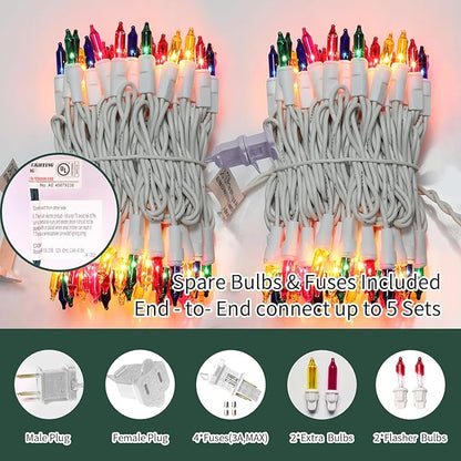 LAMPHOME Easter String Lights, 20FT 100 Count Incandescent Connectable Mini String Lights, Waterproof Easter Decorations for Indoor Outdoor Patio Party Home Garden Yard Decor