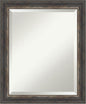 Amanti Art Brown Bathroom Mirror for Over Sink, 23x19 Bark Rustic Char Narrow Rectangle Vanity Mirror, Small Country Rustic Frame, Hangs Horizonally and Vertically, Bathroom Wall Decor, Beveled Edge