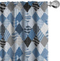 Ambesonne Geometric Window Curtains, Geometrical Diamond Shaped Lines with Various Nostalgic Fashioned Old Pattern, Decorative Panels Set of 2 with Rod Pocket, Pair of - 28" x 95", Black Blue