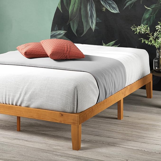 ZINUS Alexia Wood Platform Bed Frame, Solid Wood Foundation, No Box Spring Needed, Wood Slat Support, Easy Assembly, Rustic Pine, Full
