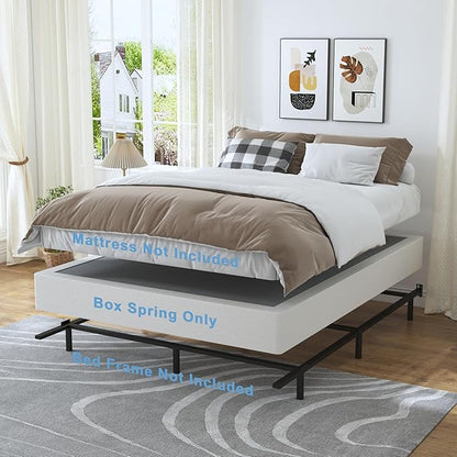 Full Box Spring - 7 Inch High Profile Box Spring for Full Bed, Sturdy Metal Frame Mattress Foundation, Easy Assembly, Quiet & Noise-Free