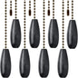 8 Pieces Ceiling Fan Pull Chains Extender Wooden Pendant Pull Chain Extension for Ceiling Light Lamp Fan(Black)