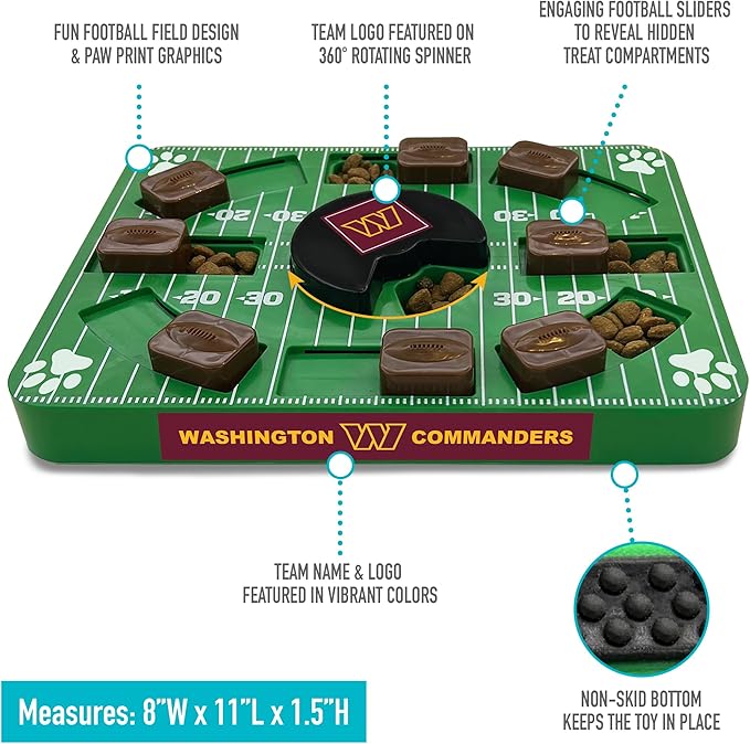 Pets First NFL Washington Commanders Puzzle Toy, Puzzle Treat Dog Toy, Interactive Dog Treat Toy, Dog Puzzle-Mewly Pet