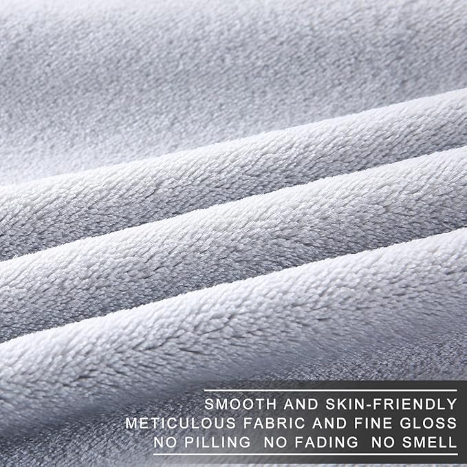 Polar Fleece Blankets Twin Size for The Bed Extra Soft Brush Fabric Super Warm Sofa Blanket 66" x 90"(Light Gray Twin)
