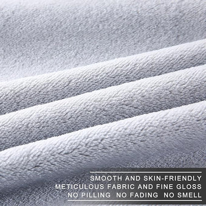 Polar Fleece Blankets Queen Size for The Bed Extra Soft Brush Fabric Super Warm Sofa Blanket 90" x 90"(Light Gray Queen)