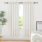 RYB HOME Semi Sheer Curtains, Extra 66 inches Widith Thick Linen Burlap Rod Pocket Machine Washable Privacy Assured for Living Room Bedroom, W 66 x L 84 inches, Linen, 2 Panels