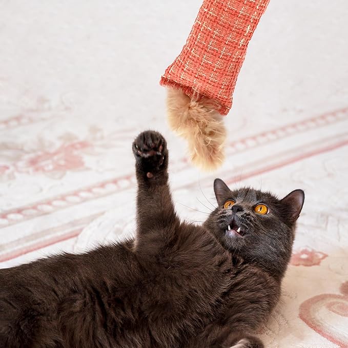 2 Pack Natural Interactive Catnip Cat Kicker Toys, Bite Resistant Chew Toy, Accessories for Indoor Cat (Twill Weave)-Mewly Pet