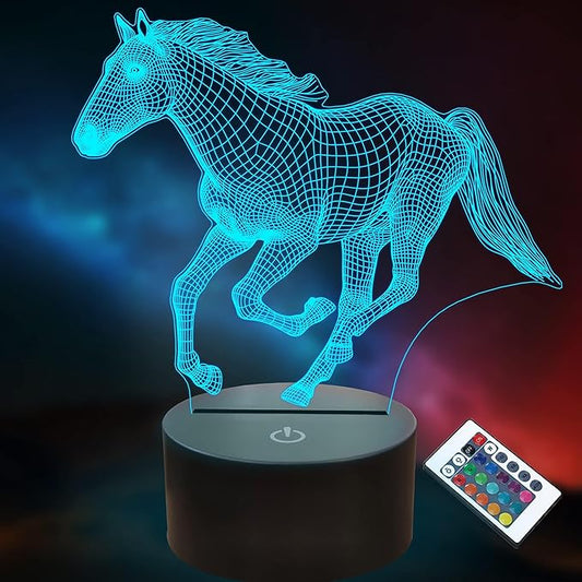 Horse Toys Night Light, Horse Stuff 16 Colors Changing Lamp with Remote Control, Horses Gifts for Girls' Room, Birthday, Holiday and Xmas Day