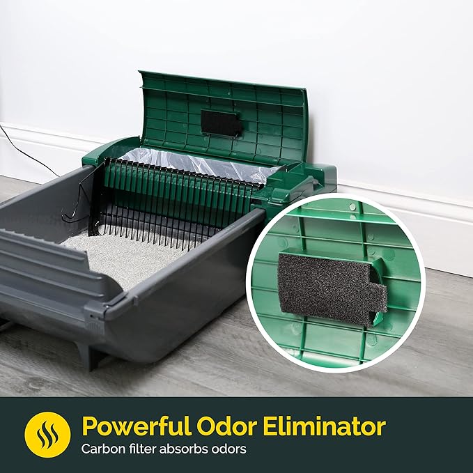 Pet Zone Smart Scoop Litter Box Value Pack, Self Cleaning, Hands-Free Large Litter Box, Easy to Clean-Mewly Pet