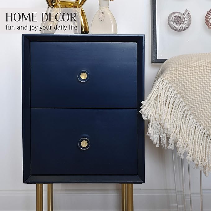 JEREVER 6 Pack Glass Crystal Knobs Brass Drawer Pull Cabinet Handle Gold Furniture Hardware for Dresser Kitchen (Round)