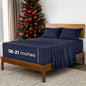 Mellanni Extra Deep King Sheets - 4 PC Iconic Collection Bedding - Hotel Luxury, Ultra Soft, Cooling Bed Sheets - Wrinkle, Fade, Stain Resistant (King, Navy Blue)