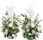 Ling's Moment 41" Tall Free Standing Artificial Flowers Arrangements 2 pcs, Wedding Arch Altar Stage Decorations White Sage for Spring Ceremony Reception Rose Fake Floral Party Outdoor Garden Decor