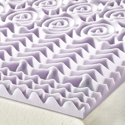 Mellow 1.5 Inch 5-Zone Memory Foam, Soothing Lavender Infusion, Full Mattress Topper