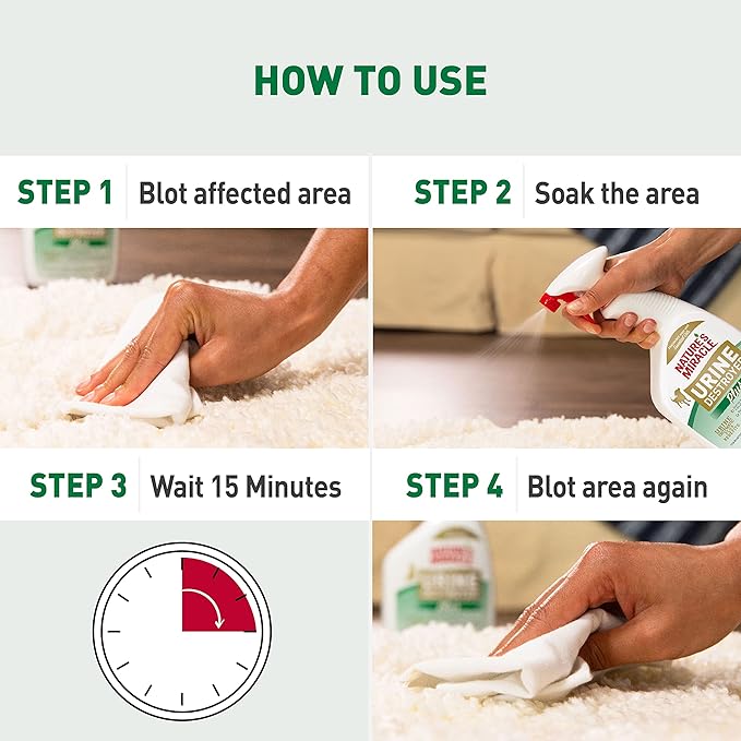 Nature’s Miracle Urine Destroyer Plus Cat, 32 Ounces, Enzymatic Formula, Ready-to-Use-Mewly Pet