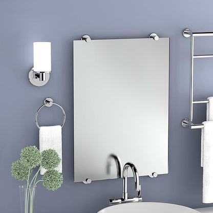 Gatco 1386C Latitude II Minimalist Bathroom Counter Top Vanity, 3x Magnification Makeup Mirror, 12.5" Height, Chrome