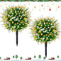 2 Pack 23'' Artificial Xmas Tree,Fake Boxwood Topiary Ball Trees with Spike Outdoor Christmas Decoration,Faux Shrubs Evergreen Blooming Plants Bushes for Urn Filler Porch Potted Entrance Driveway
