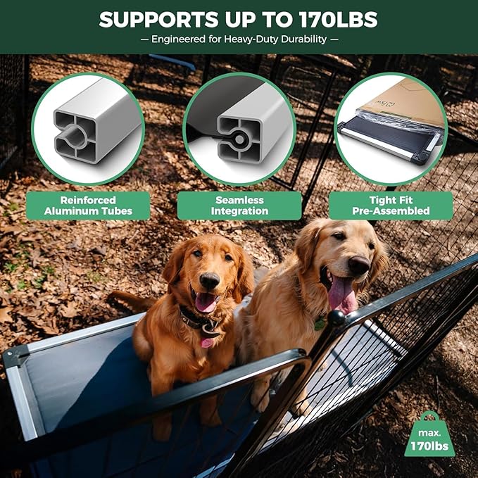 FXW TitanNest Chew-Proof Elevated Dog Bed, Raised Cot for Indoor/Outdoor/Camping Use, Durable & Washable Padded Pet Bed for Extra-Small Dogs, 29.0" L x 18.0" W x 4.5" H, Gray-Mewly Pet