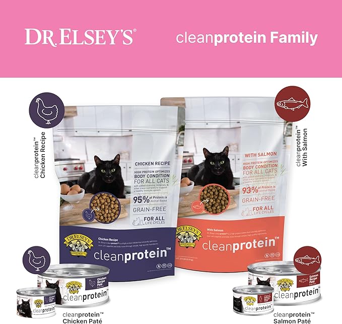Dr. Elsey's cleanprotein Original Pork Recipe Wet Cat Food, (Pack of 24), 2.75oz Cans-Mewly Pet
