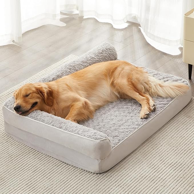 BFPETHOME Orthopedic Dog Beds for Large Dogs-Waterproof Sofa Dog Bed with Removable Washable Cover, Large Pet Bed with Waterproof Lining and Nonskid Bottom, Pet Bed for Dogs-Mewly Pet
