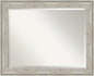 Amanti Art Silver Bathroom Mirror for Over Sink, 27x33 Crackled Metallic Rectangle Vanity Mirror, Large Country Rustic Frame, Hangs Horizonally and Vertically, Bathroom Wall Decor, Beveled Edge