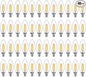 48-Pack Dimmable E12 LED Candelabra Bulbs 40Watt Equivalent, 2700K Warm White, 450Lumens, 4W B11 Vintage Chandelier Light Bulbs, LED Filament Clear Glass Candle Lamp for Ceiling Fan Home Decor
