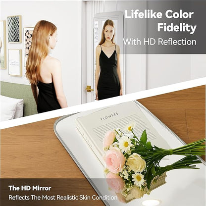 47x14 Mirror Rectangle Full Body Length Door Hanging Wall Mounted Metal Frame Dressing Make-up Mirrors for Entryway Bedroom Bathroom Living Room 47 14 inch Silver