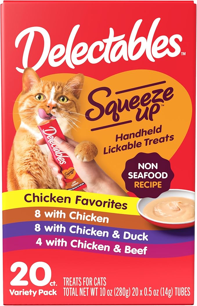 Delectables Squeeze Up Non-Seafood Variety Pack Lickable Cat Treat, 20 Count (Pack of 1)-Mewly Pet